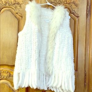 Off-white faux fur vest